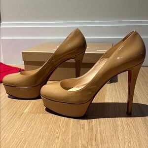 Christian Louboutin Bianca 120 Patent Nude Heels